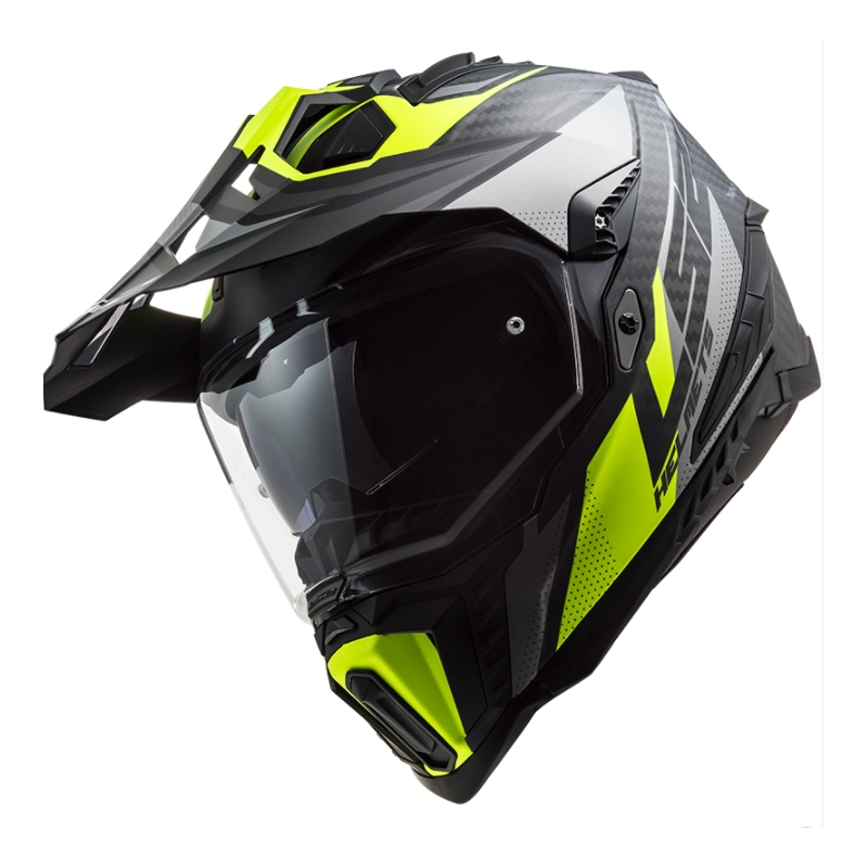 Endurohjelm LS2 MX701 Explorer C Focus sort-grå-fluogul