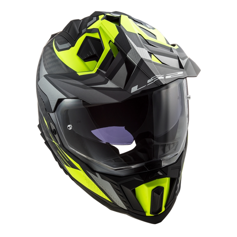 Endurohjelm LS2 MX701 Explorer C Focus sort-grå-fluogul