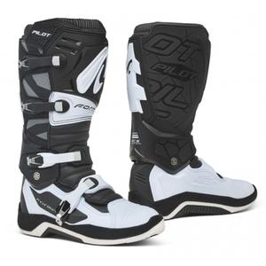 Forma Pilot sorte og hvide motorcykelstøvler