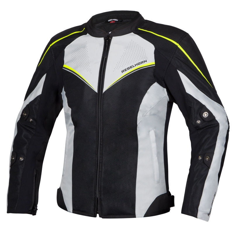 Rebelhorn Hiflow IV Black-Silver-Fluo Yellow motorcykeljakke til kvinder udsalg