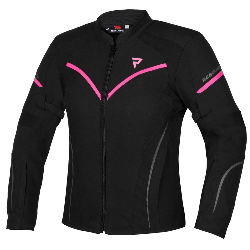 Dámská bunda na motorku Rebelhorn Luna černo-fluo růžová výprodej