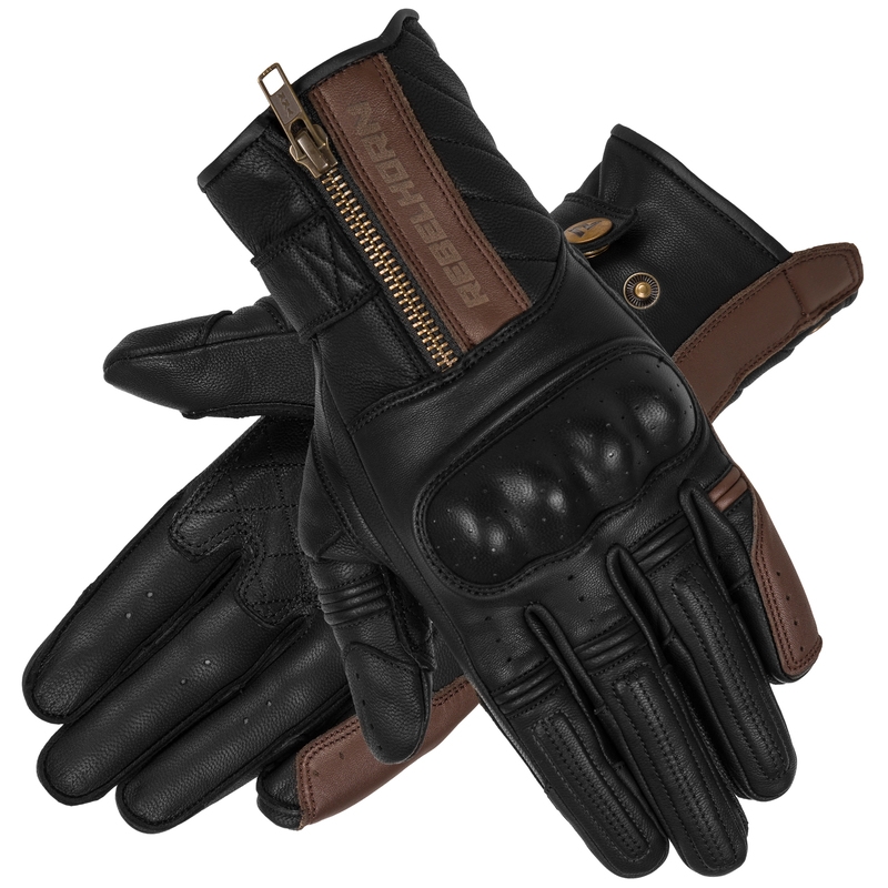 Rebelhorn Hunter sort-brune motorcykelhandsker udsalg