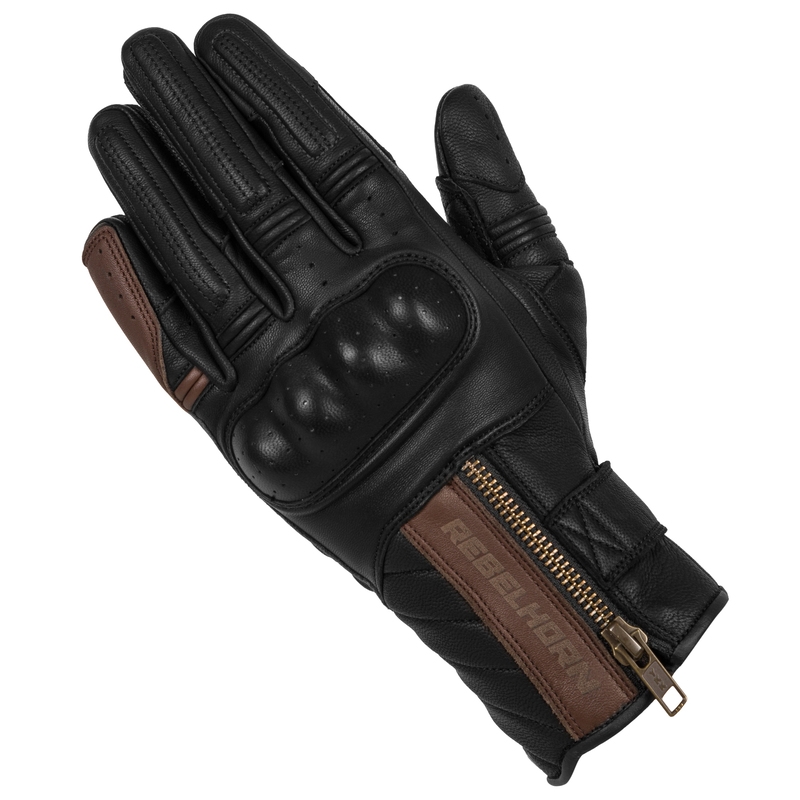 Rebelhorn Hunter sort-brune motorcykelhandsker udsalg