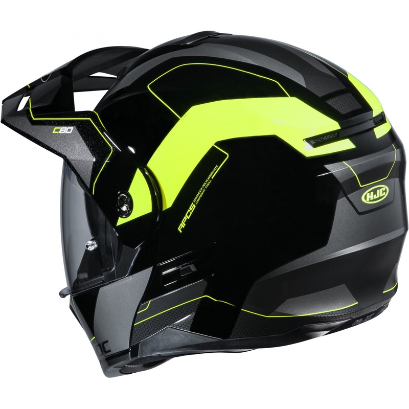 Vyklápěcí přilba na motorku HJC C80 Rox MC4H černo-šedo-fluo žlutá