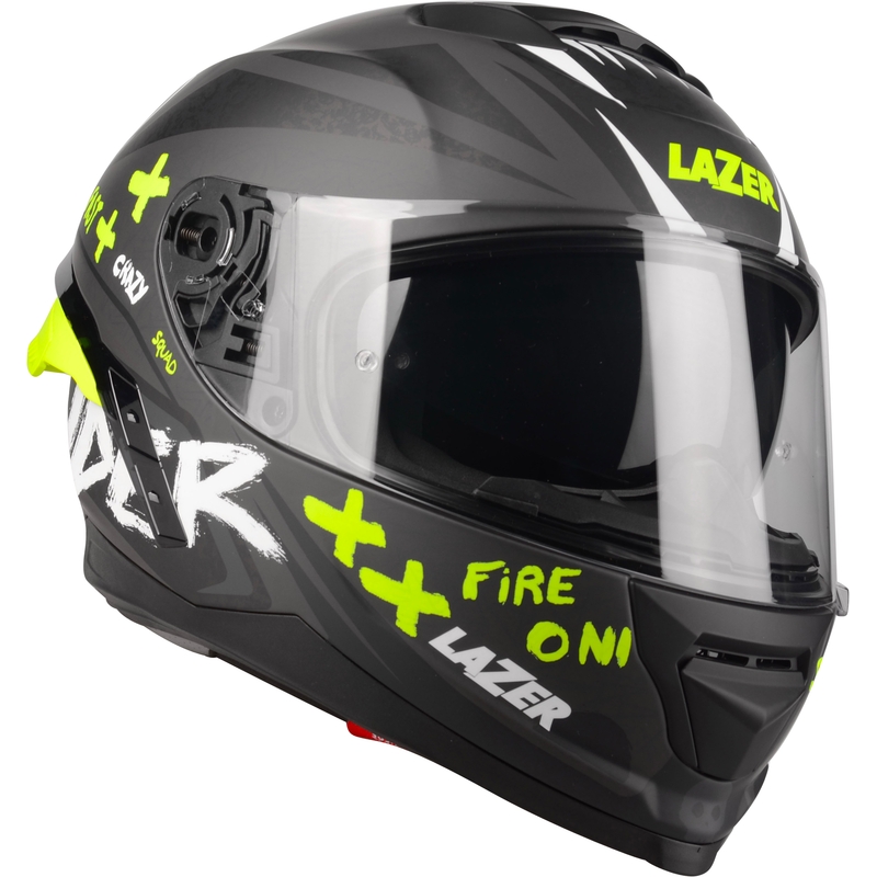 Integreret motorcykelhjelm Lazer Rafale SR Ride Oni grå-hvid-fluogul udsalg