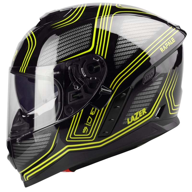 Integral motorcykelhjelm Lazer Rafale EVO Darkside sort-grå-fluogul udsalg