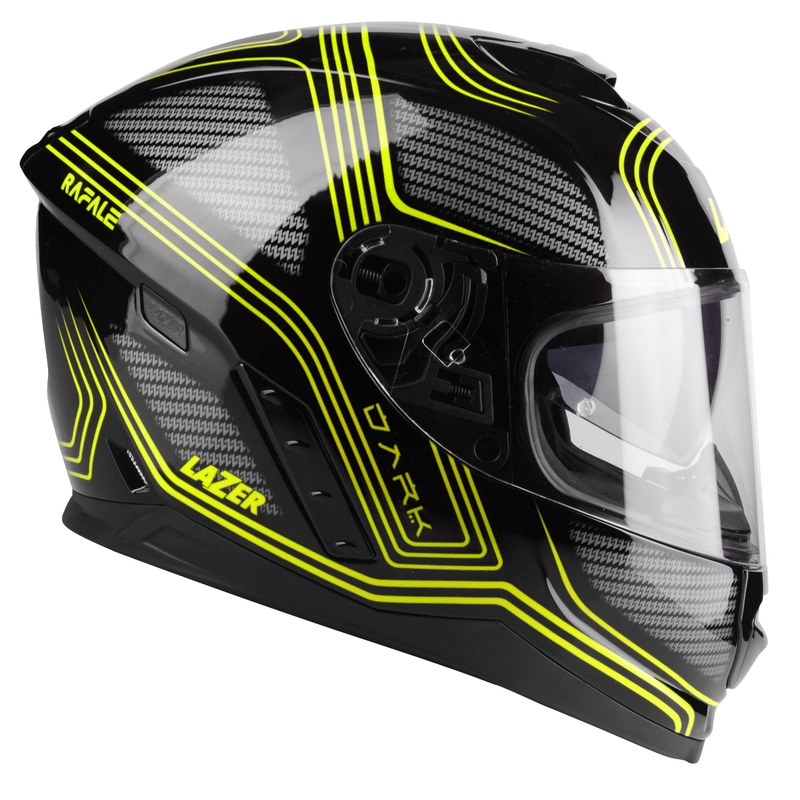 Integral motorcykelhjelm Lazer Rafale EVO Darkside sort-grå-fluogul udsalg