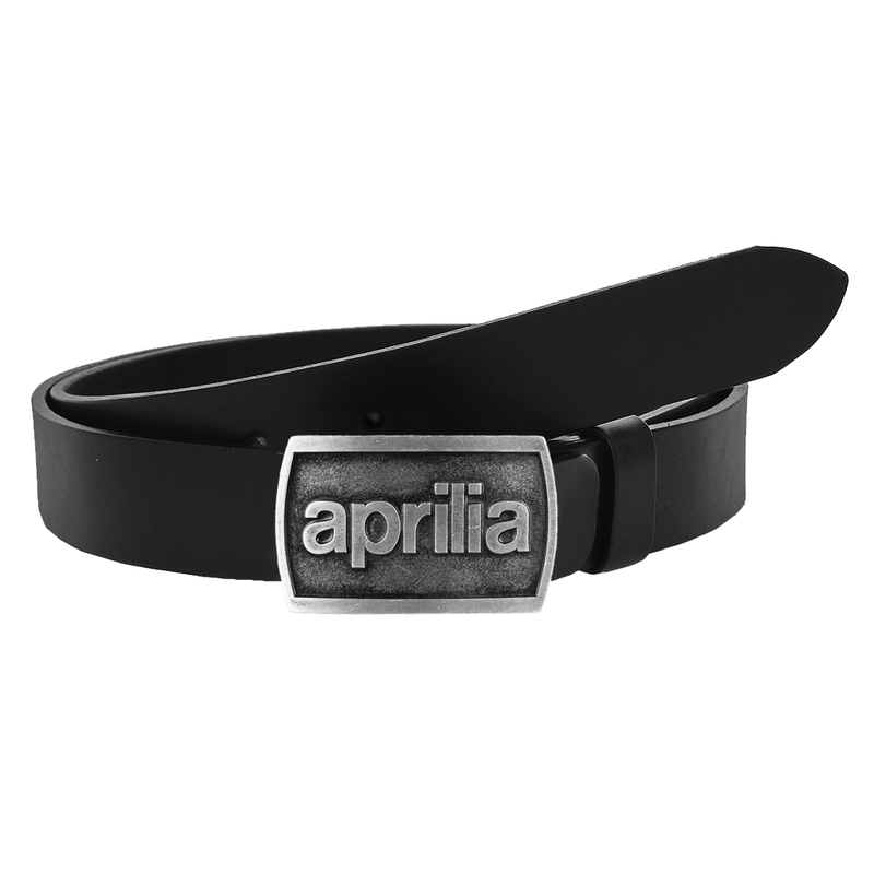 Moto-bælte i læder med Aprilia-spænde