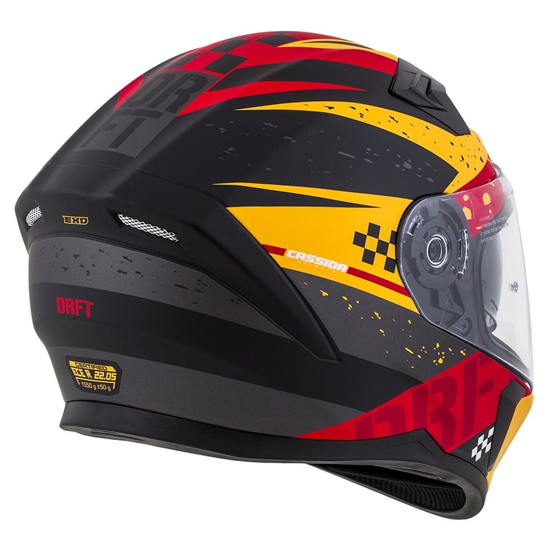 Integral motorcykelhjelm Cassida Integral 3.0 DRFT orange-fluorrød