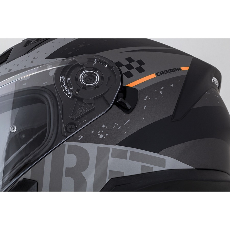Integral motorcykelhjelm Cassida Integral 3.0 DRFT mat grå-sort-orange