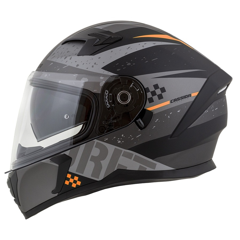Integral motorcykelhjelm Cassida Integral 3.0 DRFT mat grå-sort-orange