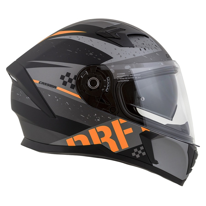 Integral motorcykelhjelm Cassida Integral 3.0 DRFT mat grå-sort-orange