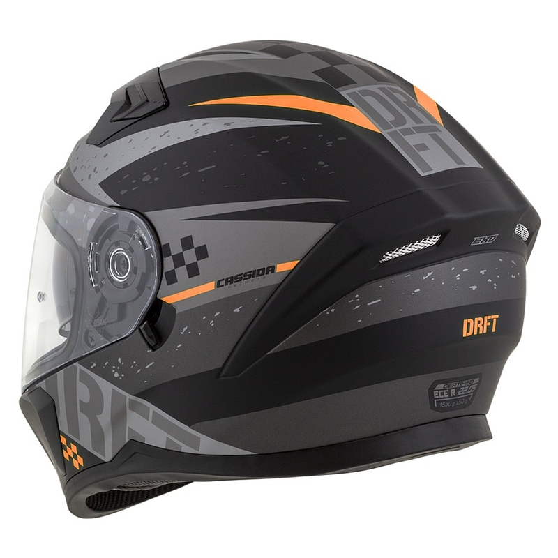 Integral motorcykelhjelm Cassida Integral 3.0 DRFT mat grå-sort-orange