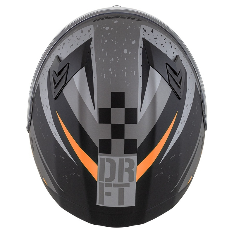 Integral motorcykelhjelm Cassida Integral 3.0 DRFT mat grå-sort-orange