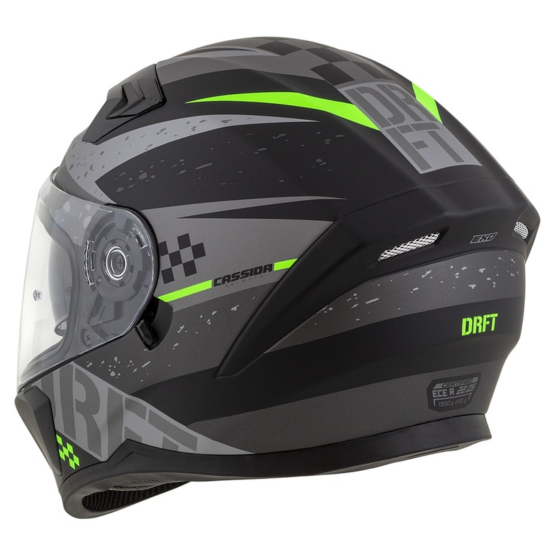 Integral motorcykelhjelm Cassida Integral 3.0 DRFT mat grå-sort-grøn