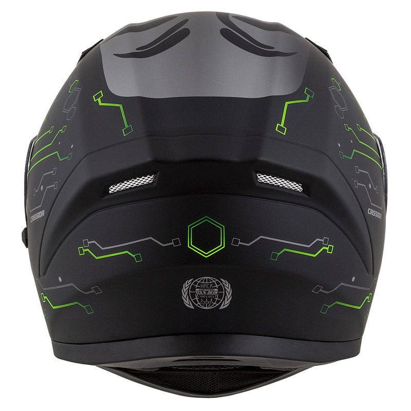 Cassida 3.0 Hack Integral motorcykelhjelm Grøn-sort mat