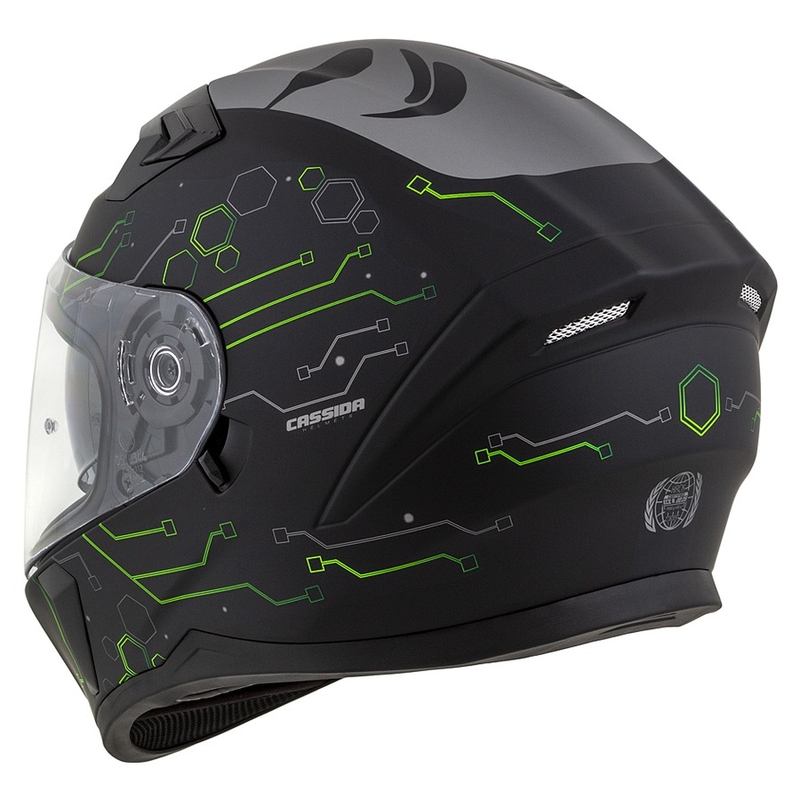 Cassida 3.0 Hack Integral motorcykelhjelm Grøn-sort mat