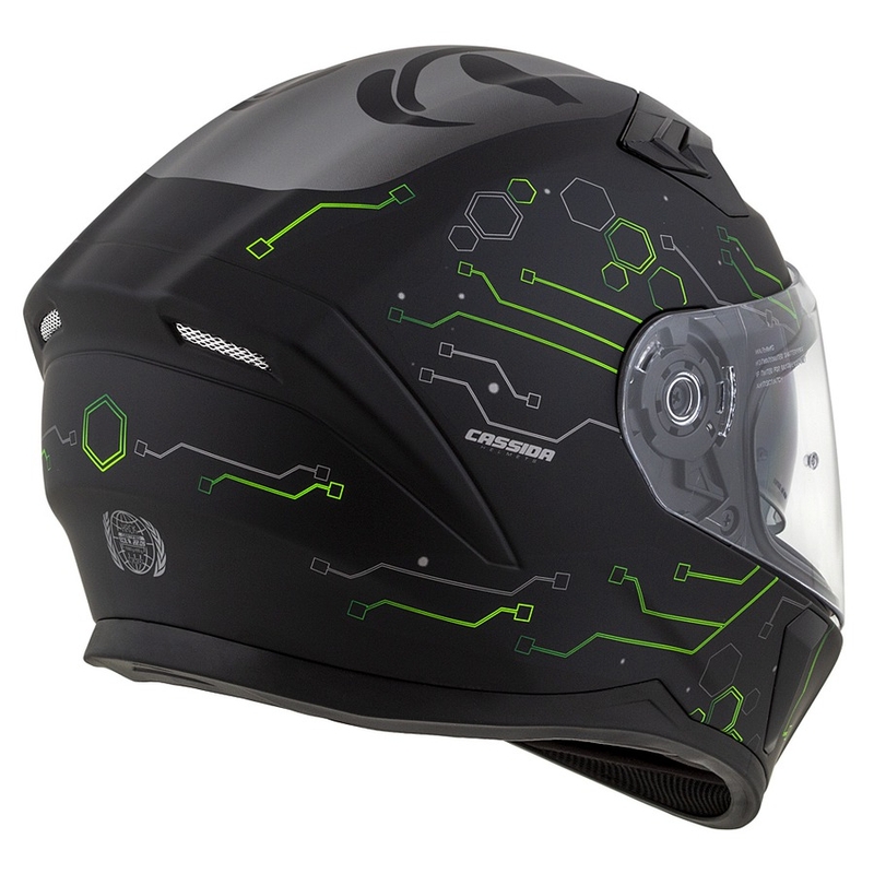 Cassida 3.0 Hack Integral motorcykelhjelm Grøn-sort mat