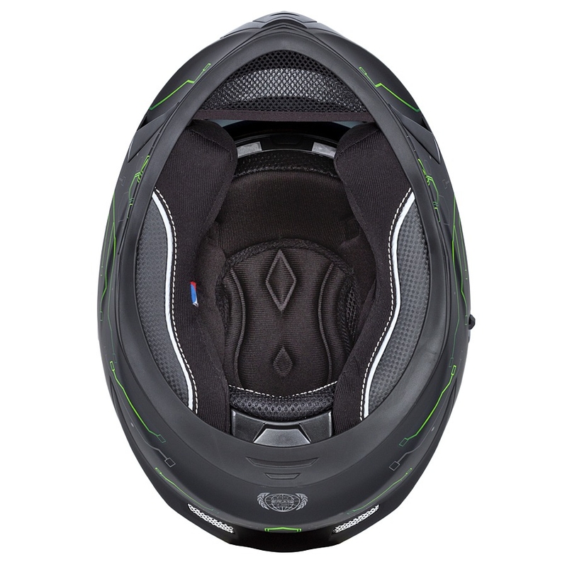 Cassida 3.0 Hack Integral motorcykelhjelm Grøn-sort mat