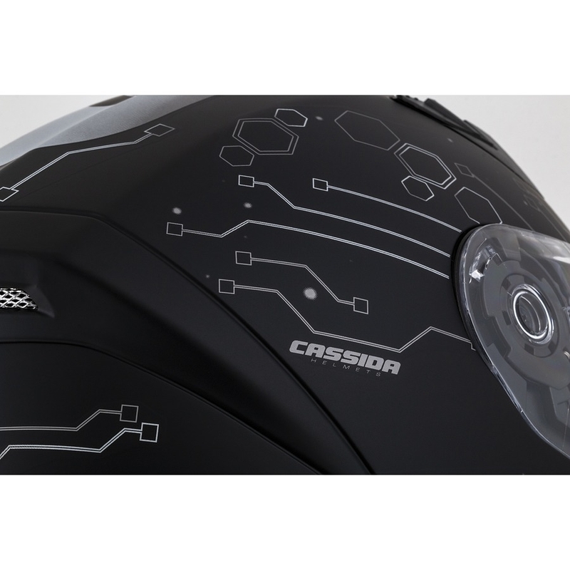 Cassida 3.0 Hack Vision Integral motorcykelhjelm grå-sølv-sort mat udsalg