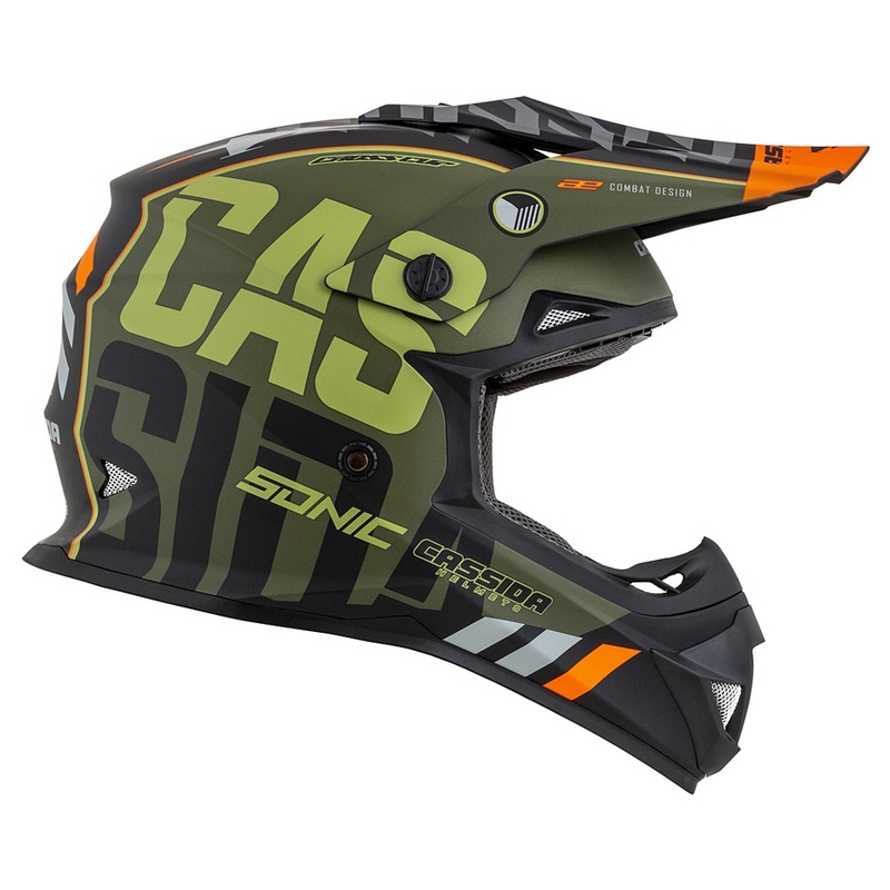 Cassida Cross Cup Sonic motocrosshjelm orange-grøn mat