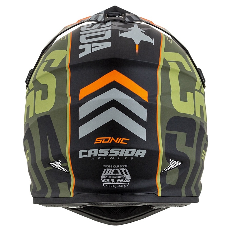 Cassida Cross Cup Sonic motocrosshjelm orange-grøn mat