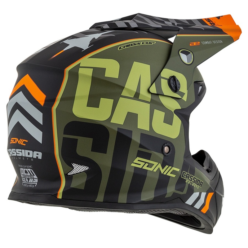 Cassida Cross Cup Sonic motocrosshjelm orange-grøn mat