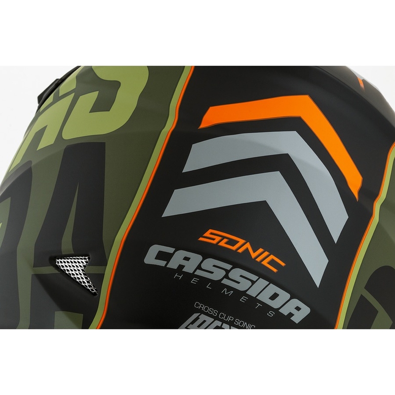 Cassida Cross Cup Sonic motocrosshjelm orange-grøn mat