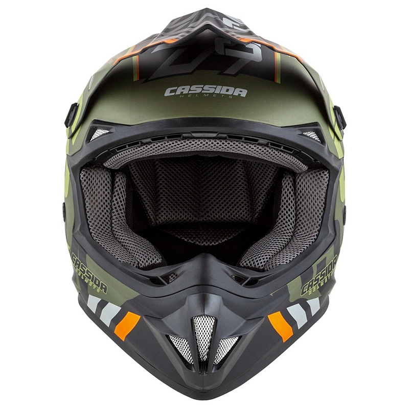 Cassida Cross Cup Sonic motocrosshjelm orange-grøn mat