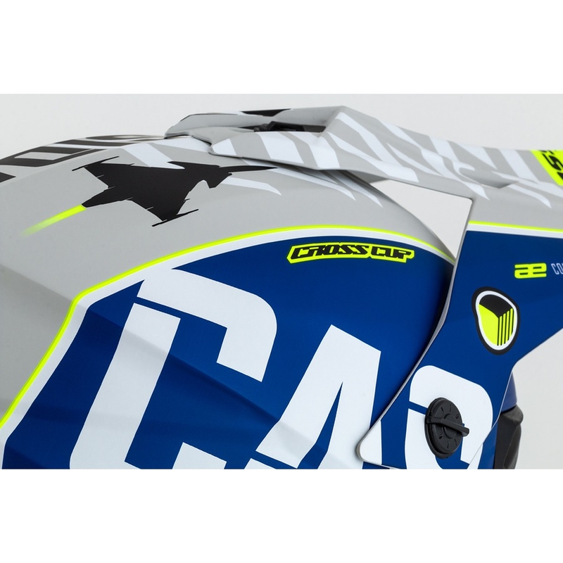 Motocrosshjelm Cassida Cross Cup Sonic fluo gul-blå mat