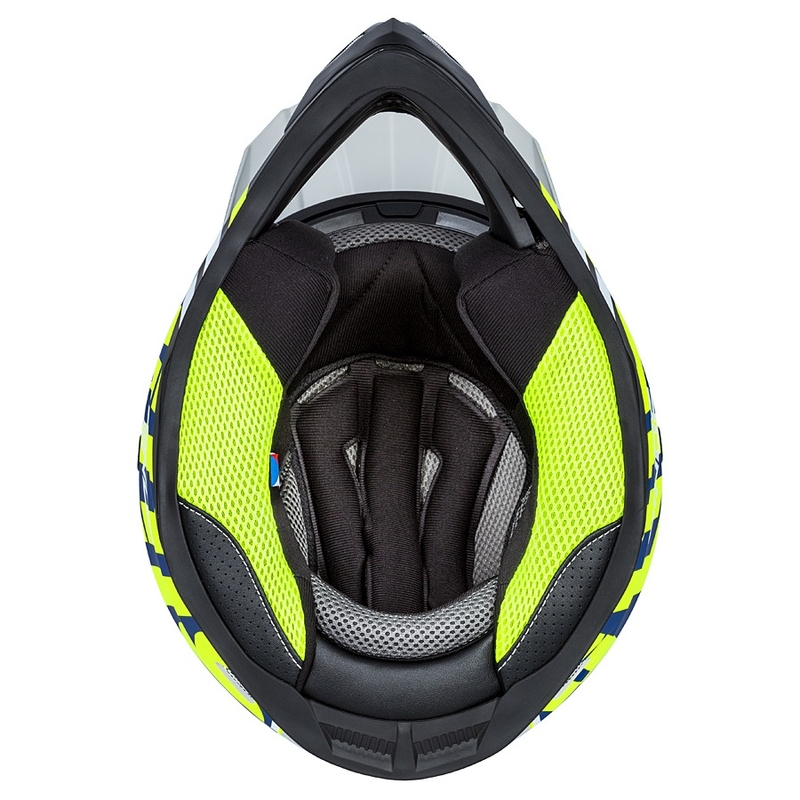Motocrosshjelm Cassida Cross Cup Sonic fluo gul-blå mat