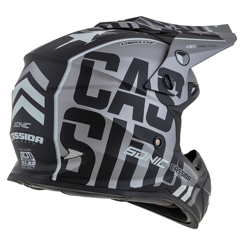 Motokrosová přilba Cassida Cross Cup Sonic černo-šedá matná výprodej