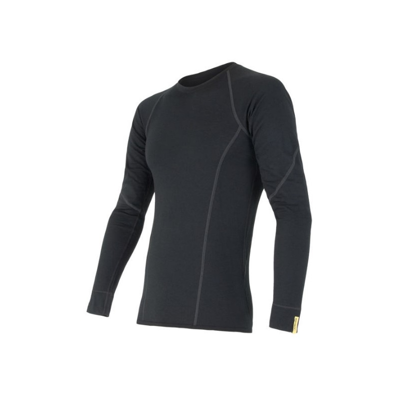 Pánské funkční triko Sensor Merino Active černé - dlouhý rukáv výprodej