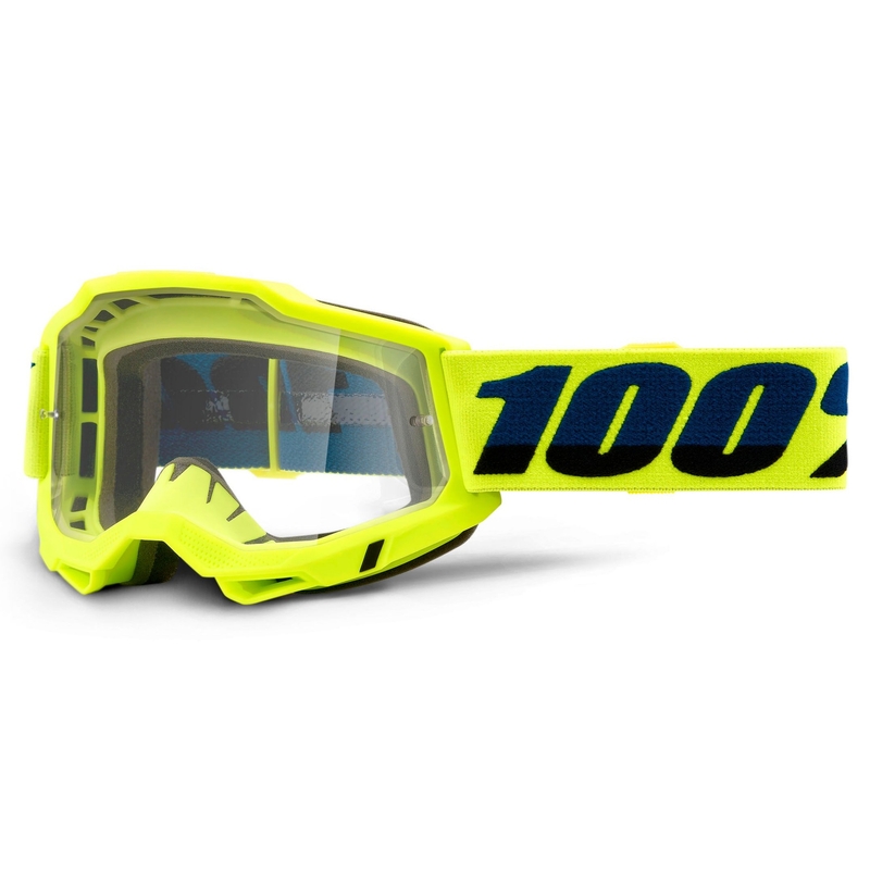 Motocrossbrille 100% ACCURI 2 OTG fluogul (klar plexi)
