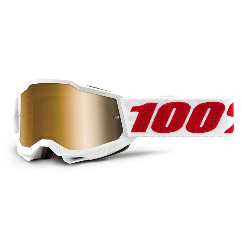Motocrossbriller til børn 100% ACCURI 2 hvid (guldplexi)