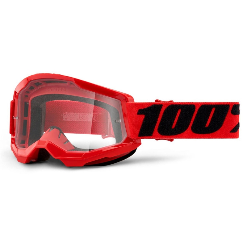 Motokrosové brýle 100% STRATA 2 červené (čiré plexi)