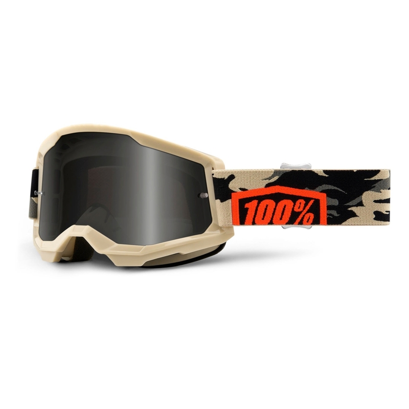 Motocrossbriller 100% STRATA 2 Sand Kombat beige (røget plexi)