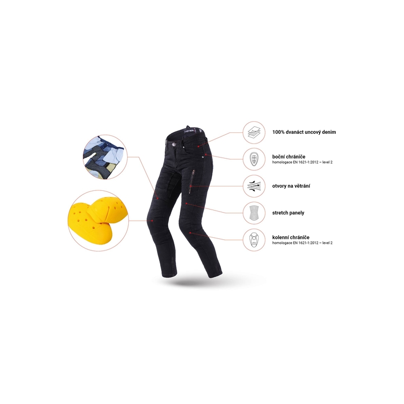 Damejeans Street Racer Stretch II Slim fit CE sort