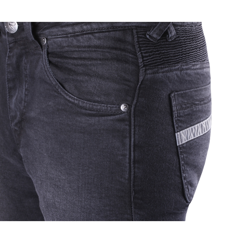 Cropped motorcykeljeans Street Racer Spike II CE Sort