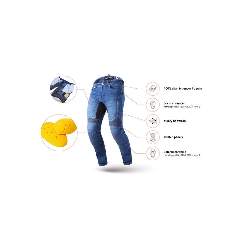 Street Racer Stretch II CE Blue Cropped Motorcycle Jeans