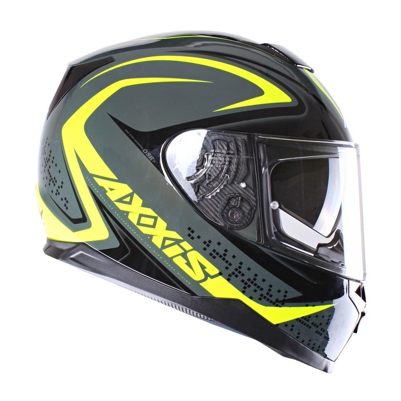 Přilba na motorku Axxis Alert šedo-fluo žlutá výprodej