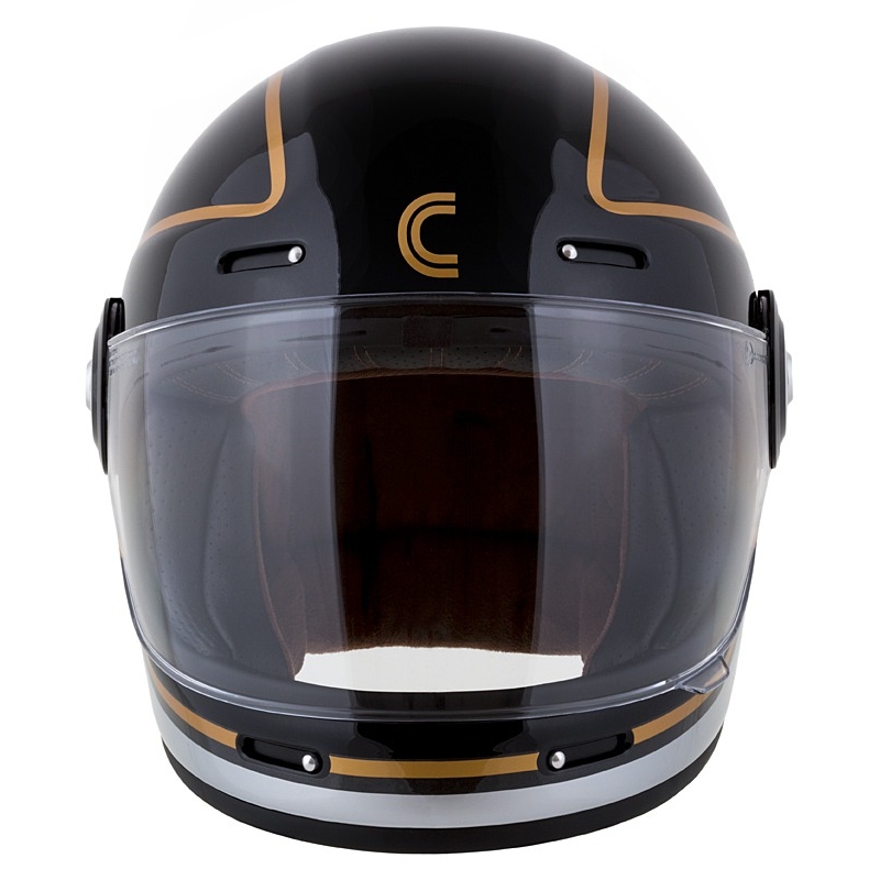 Integral motorcykelhjelm Cassida Fibre Jawa Sport sort-sølv-guld