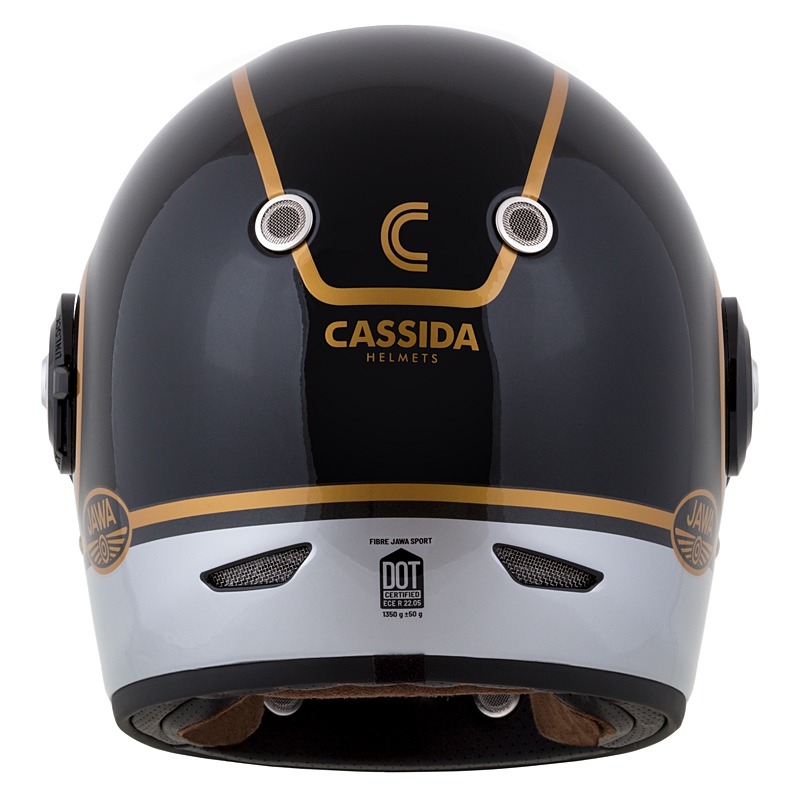 Integral motorcykelhjelm Cassida Fibre Jawa Sport sort-sølv-guld