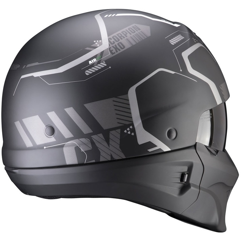 Åben hjelm med maske Scorpion EXO-COMBAT EVO Ram sort-sølv mat