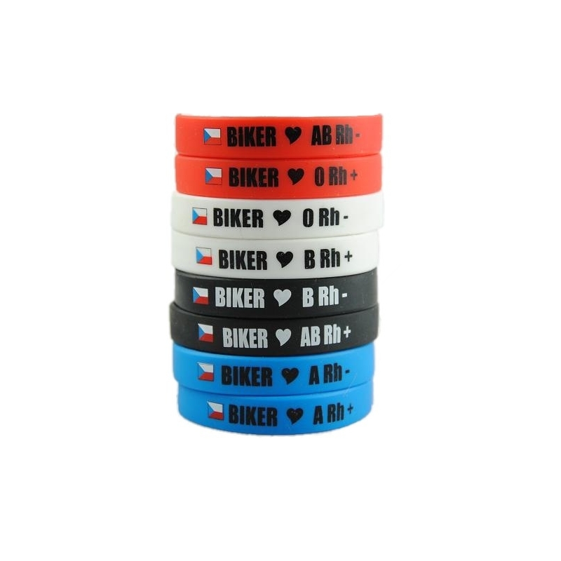 Moto Biker-armbånd med blodtype AB RH-