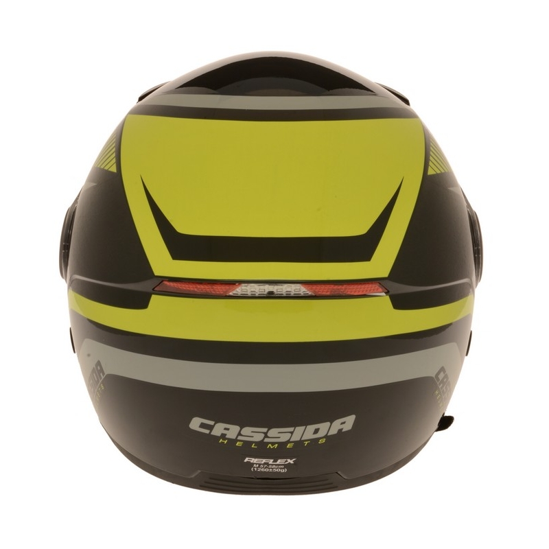 Cassida Reflex åben motorcykelhjelm sort-sølv-fluogul