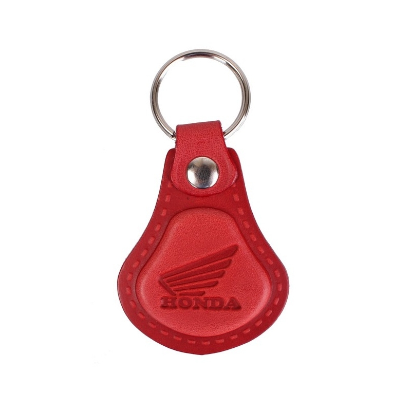 Nøglering i læder Honda rød