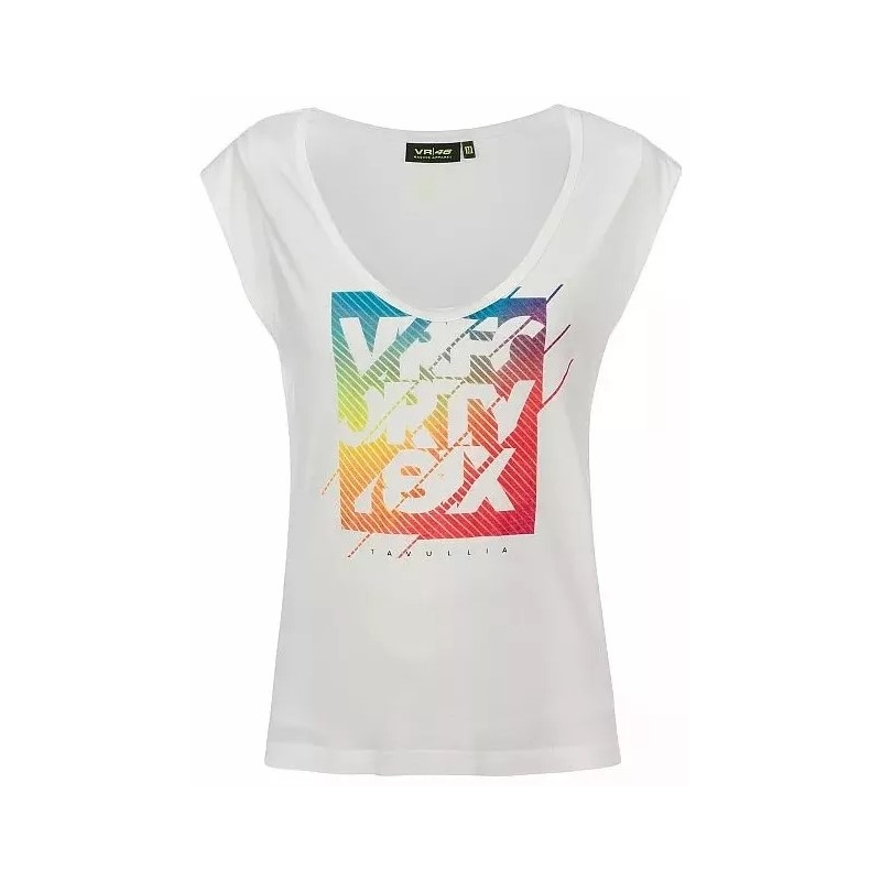 Dame-T-shirt VR46 Valentino Rossi hvid