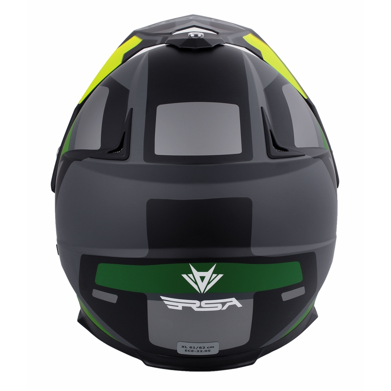 Endurohjelm RSA MX-01 EVO sort-grå-fluogrøn