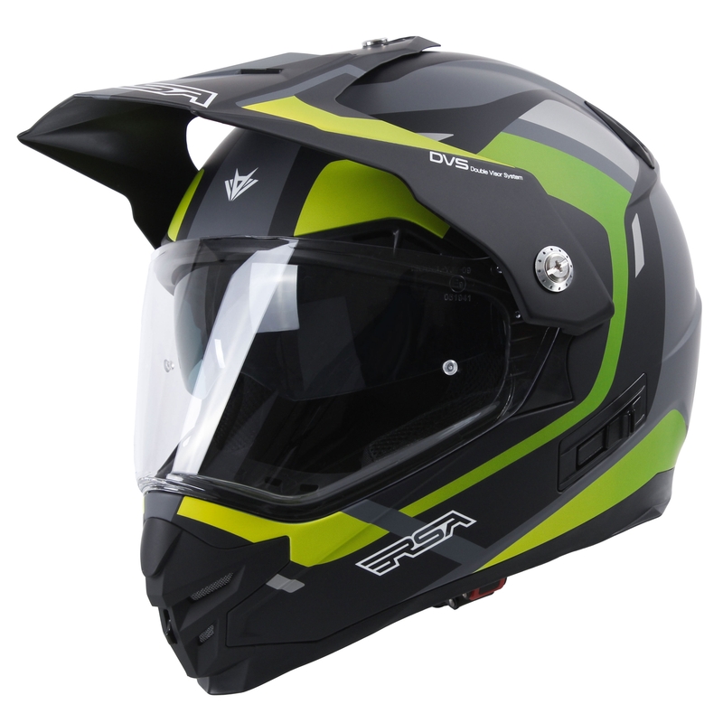 Endurohjelm RSA MX-01 EVO sort-grå-fluogrøn